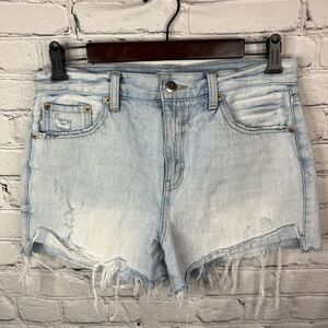Pistola Kylee‎ Cut Off Denim Shorts Relaxed High Rise Cuffed Light Wash Sz 27